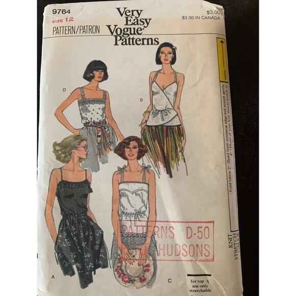 Vogue Misses Top Sewing Pattern 9764 Sz 12 - Uncut - Picture 1 of 10